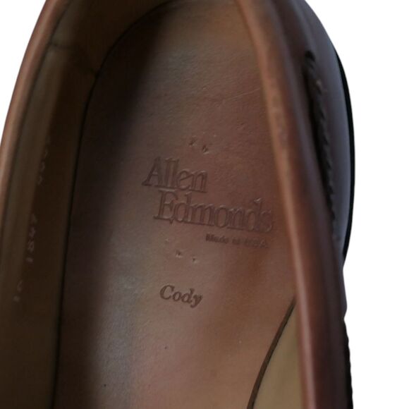 Allen Edmonds Cody Kiltie Tassel Loafers Mens 10E Brown Leather Woven Shoes main image 5